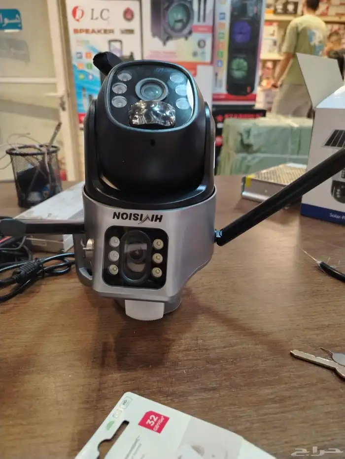 كاميرا طاقه شمسيه 2عدسه تعمل بي شريحه 4G 0