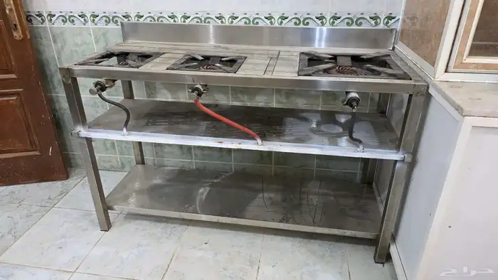 مكينة شاورما مزدوج وموقد غاز ثلاث شعلات 2