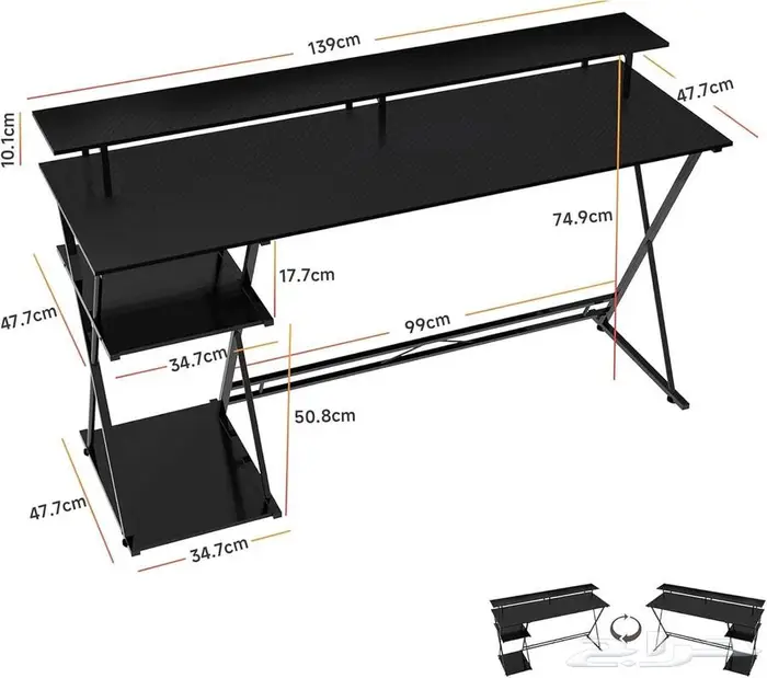 طاولة كمبيوتر طاولة العاب 140X48 4