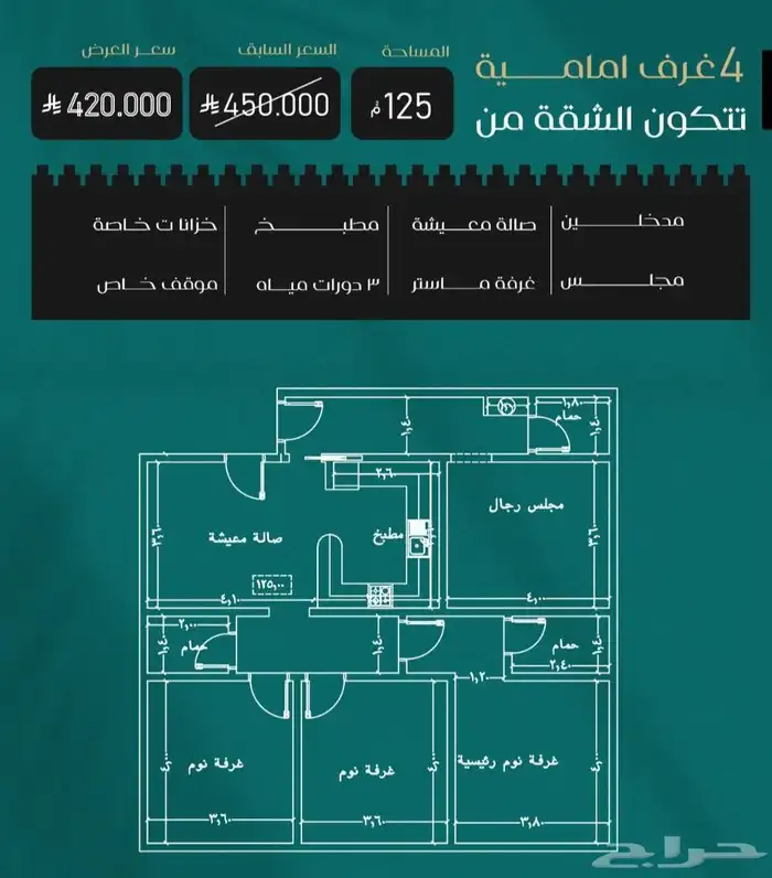 شقق وملاحق للبيع النزهه كاش غرفتين وثلاث و4لاستثمار والسكن 7