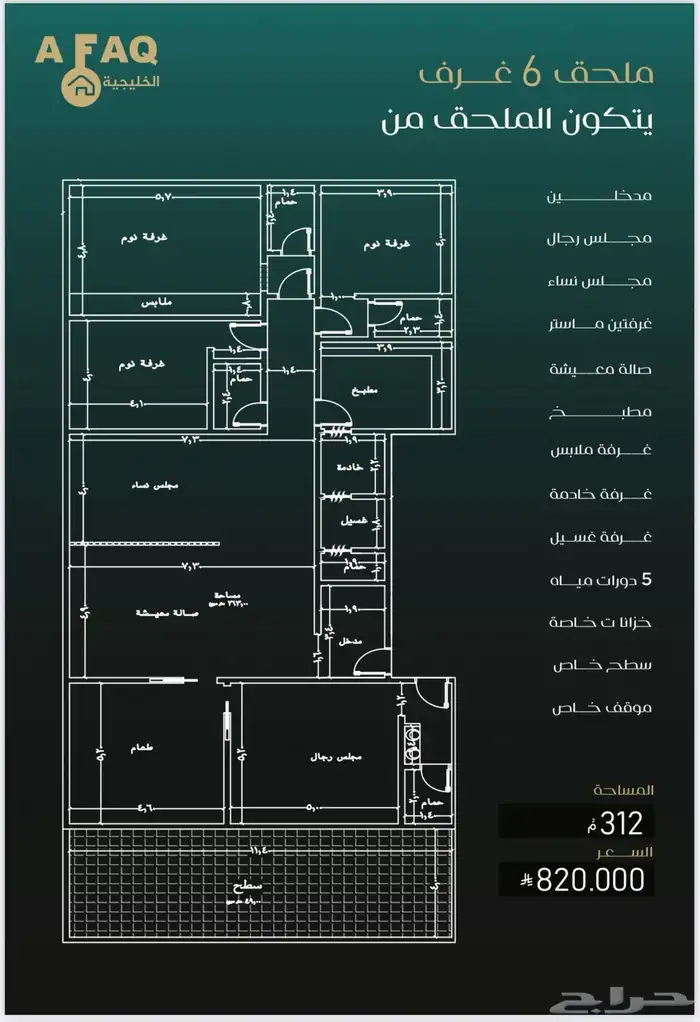 شقق وملاحق للبيع النزهه كاش غرفتين وثلاث و4لاستثمار والسكن 12