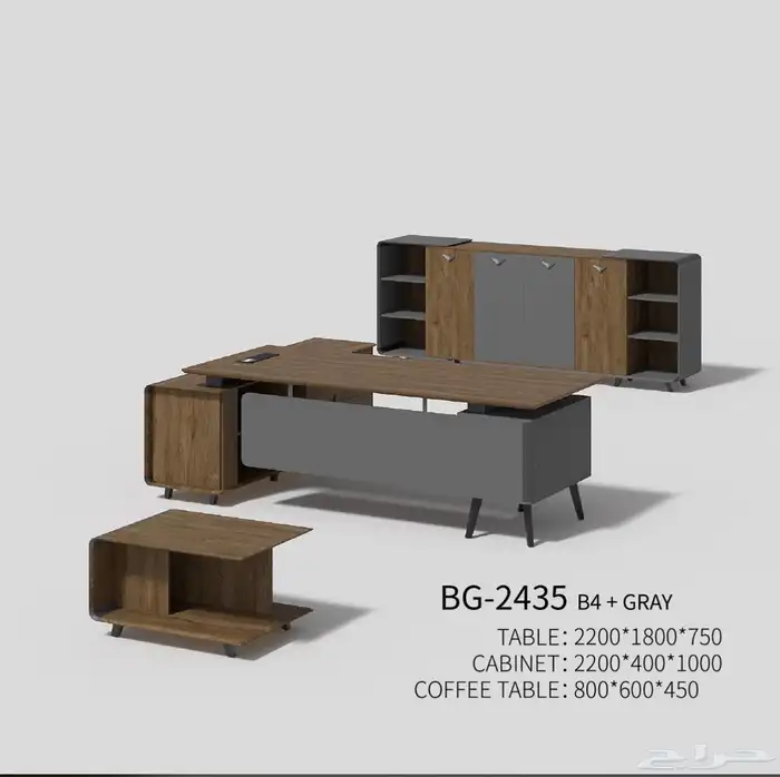 مودرن مكاتب طقم فخم كامل مع دولاب خلفي و كراسي و كنب طاولة 22