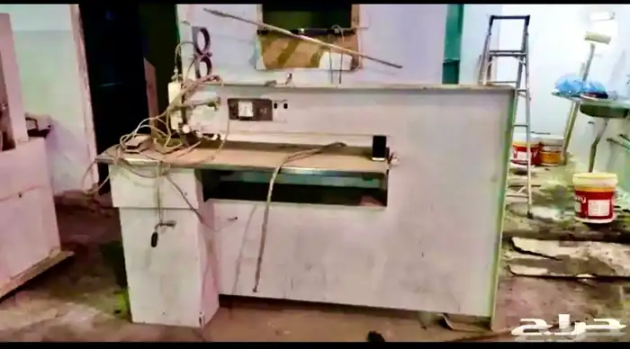 مكبس حراري طبقتين مقاس 3 متر ومقص كبير وماكينه خياطه 0