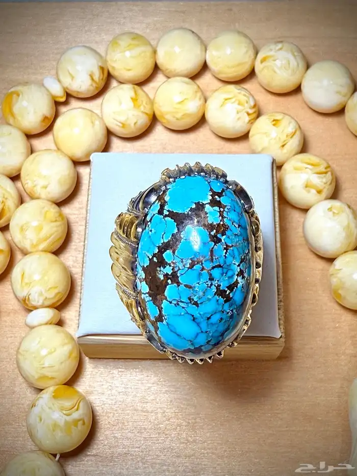 خاتم فيروز نيشابوري ( شبكي ) فاخر 0