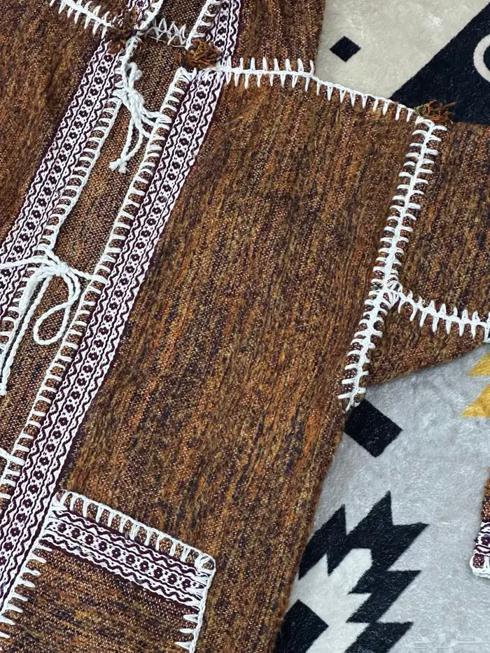 عباءة جبة صوف يدوية فاخرة   شتوية ودافئة L XL 4