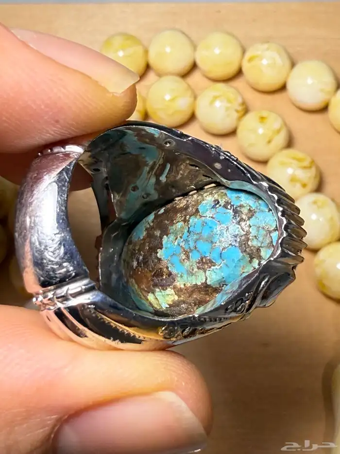 خاتم فيروز نيشابوري ( شبكي ) فاخر 3