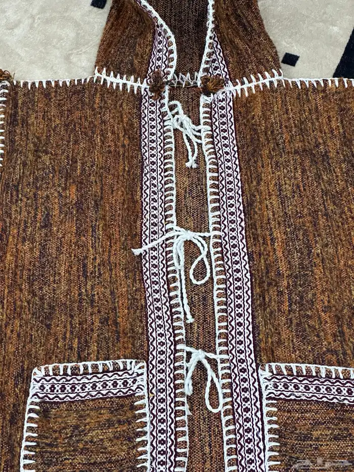 عباءة جبة صوف يدوية فاخرة   شتوية ودافئة L XL 5