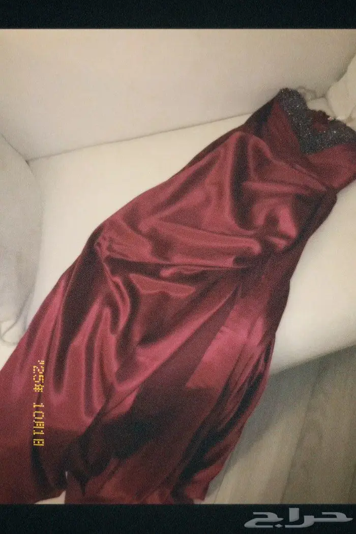 فستان عنابي كرستال 5