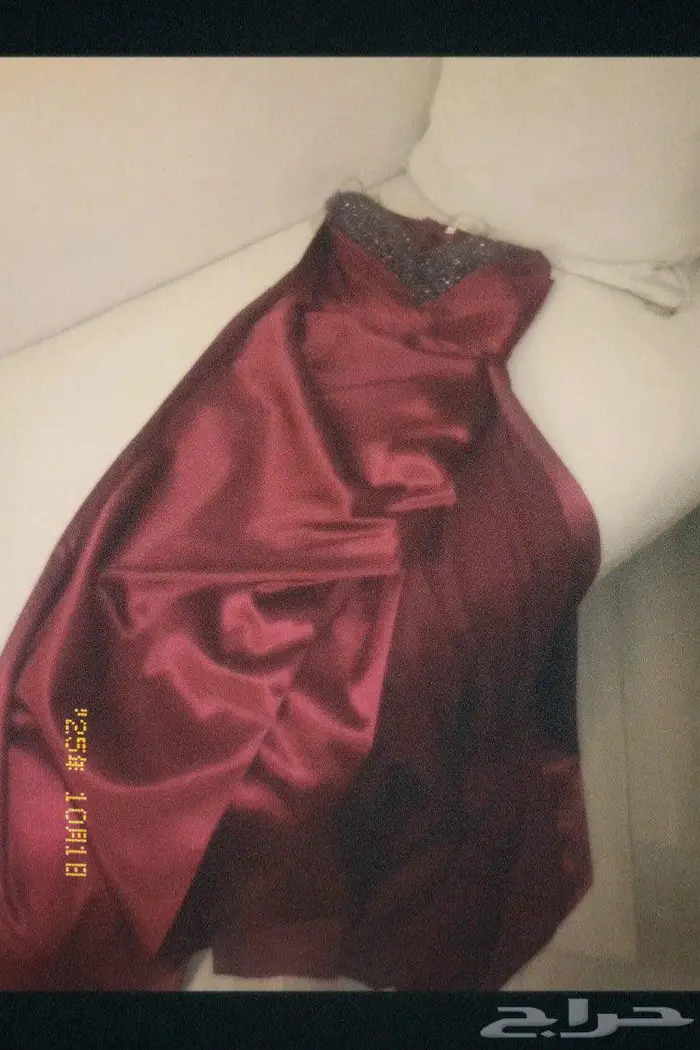 فستان عنابي كرستال 4