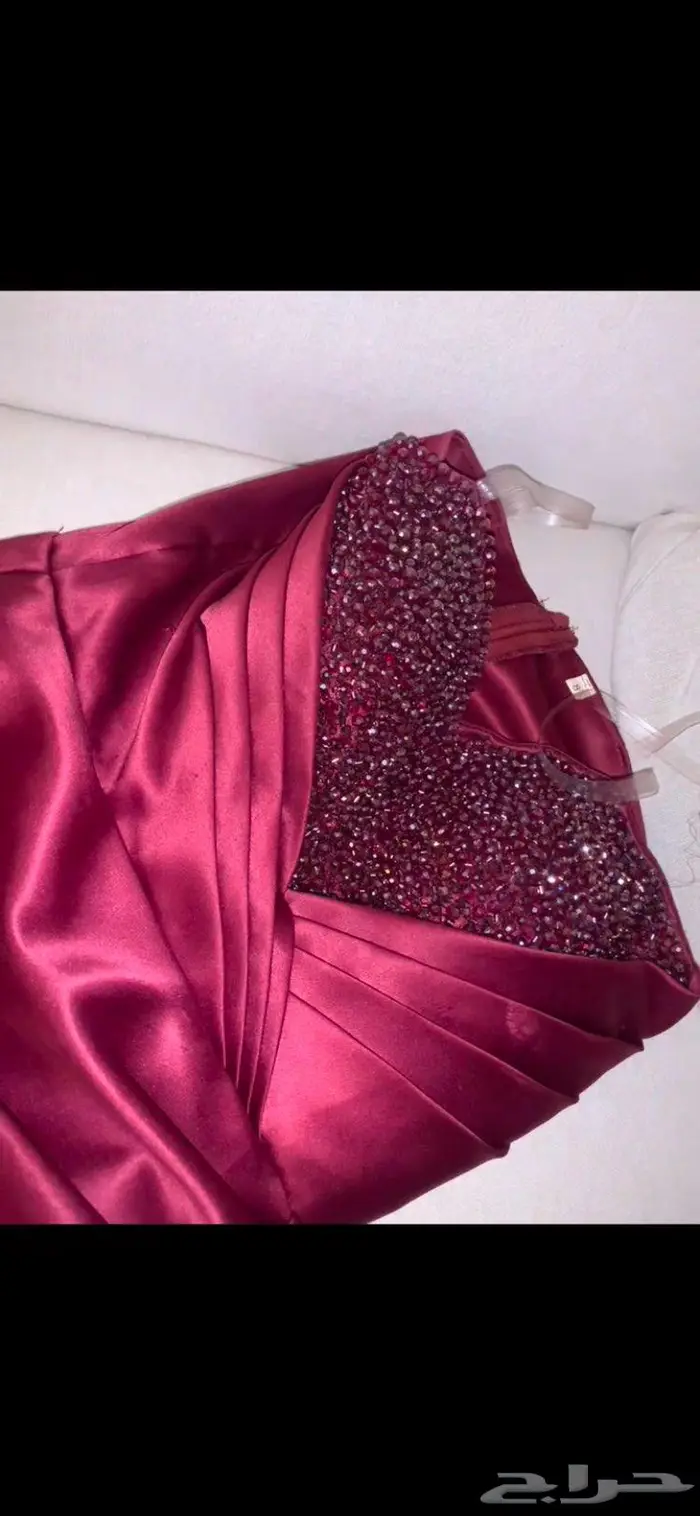 فستان عنابي كرستال 3