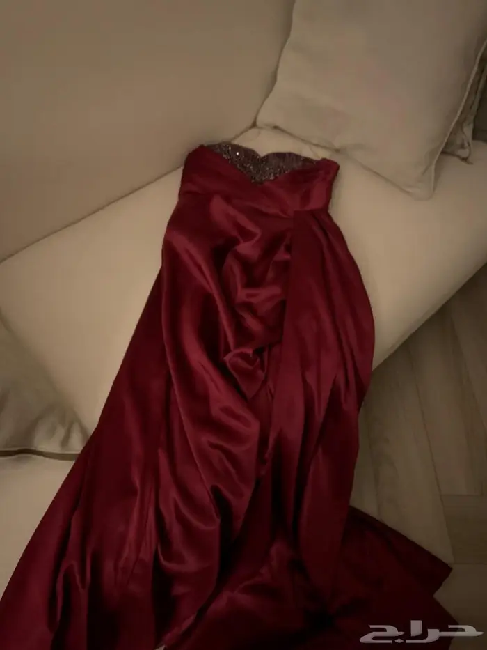 فستان عنابي كرستال 8