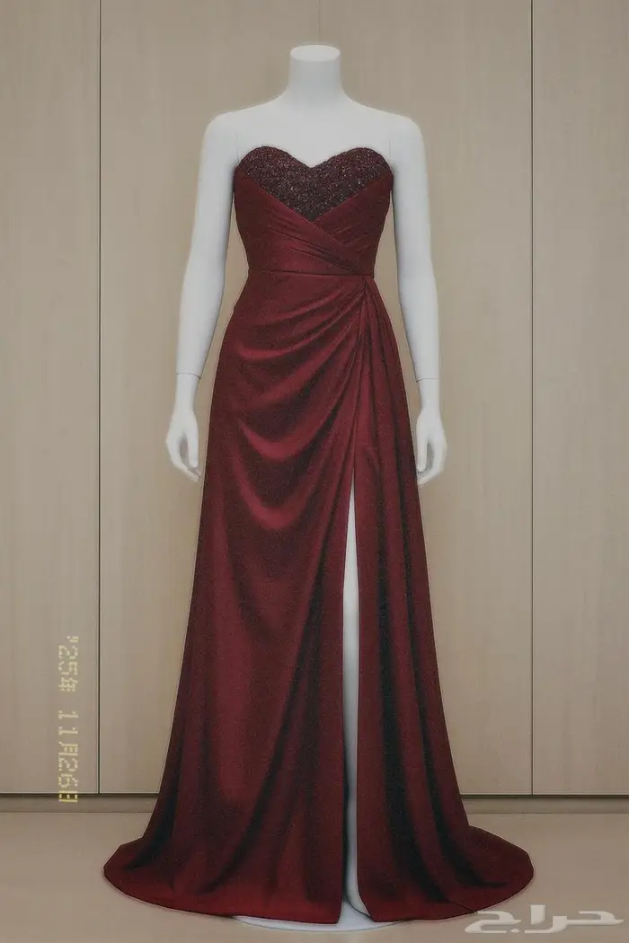 فستان عنابي كرستال 0