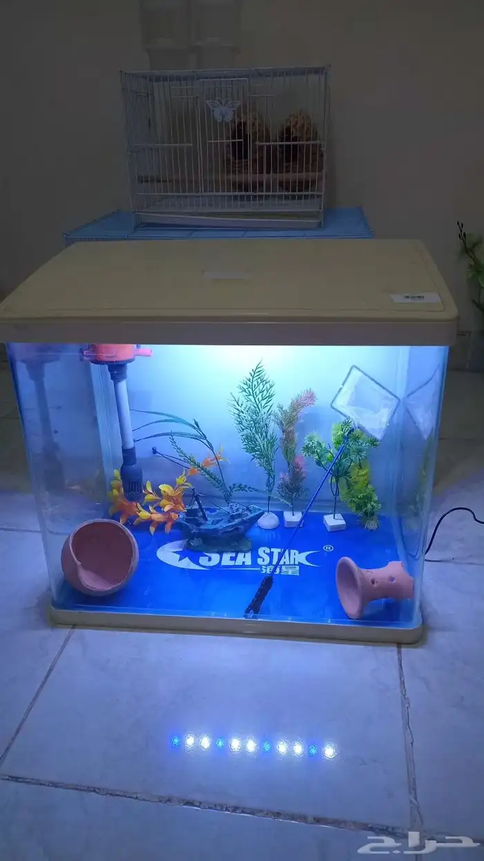 حوض سمك واقفاص طيور 0