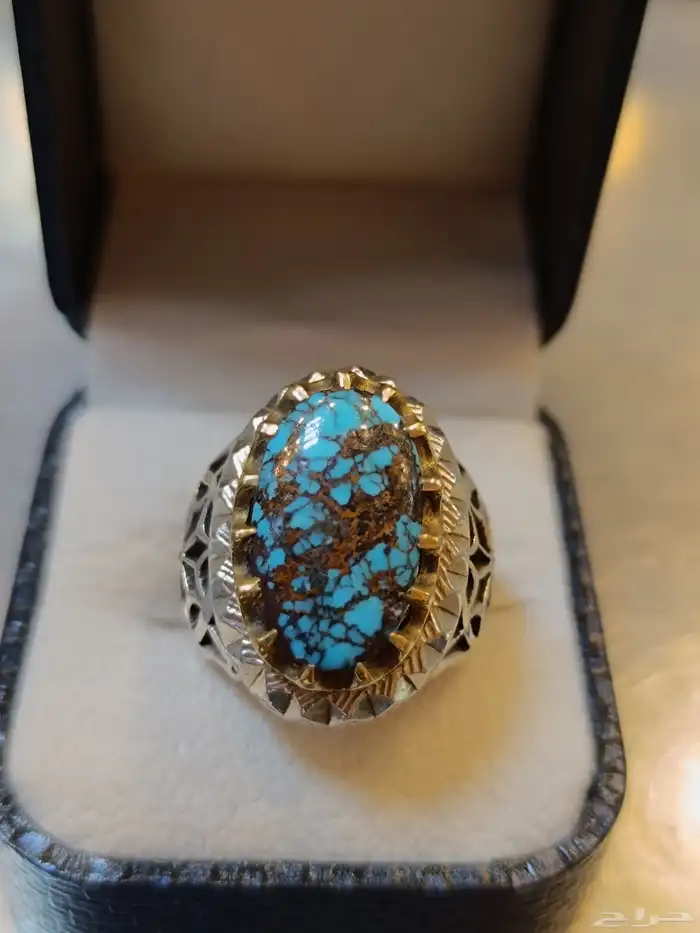 خاتم فيروز نيشابوري شبكي شجري 0