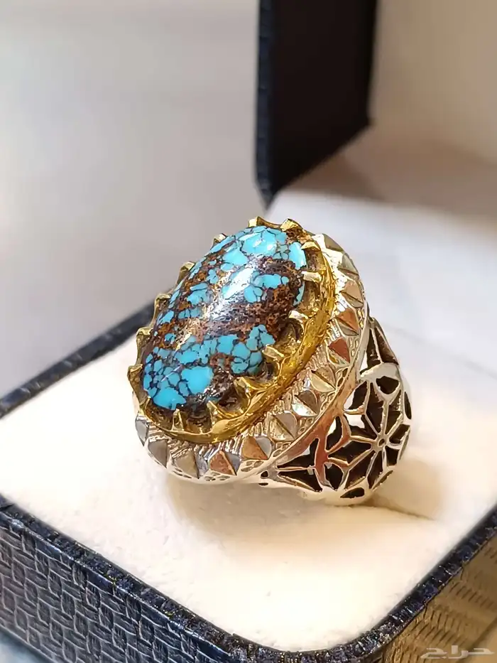 خاتم فيروز نيشابوري شبكي شجري 3