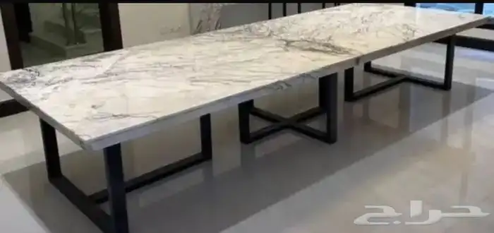 تصميم وتفصيل طاولات طعام ومكاتب رخام صناعي وطبيعي حسب الطلب 3