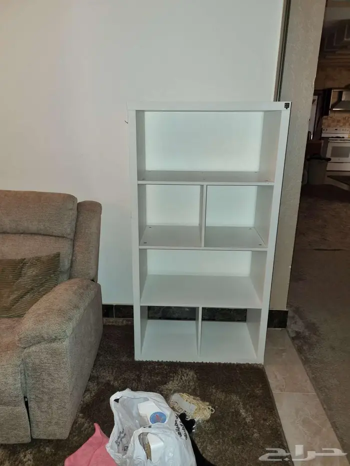 مكتبه بيضاء خشب 1