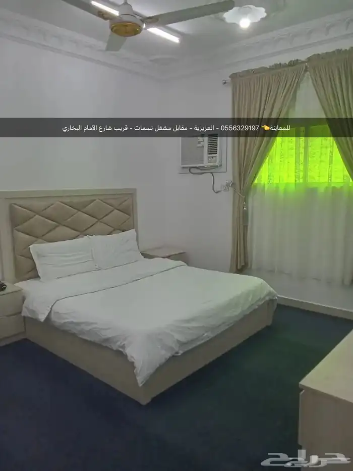 غرفتين وصالة ودورتين مياة ومطبخ ( مفروشة ) بالعزيزية-الدفاع 2