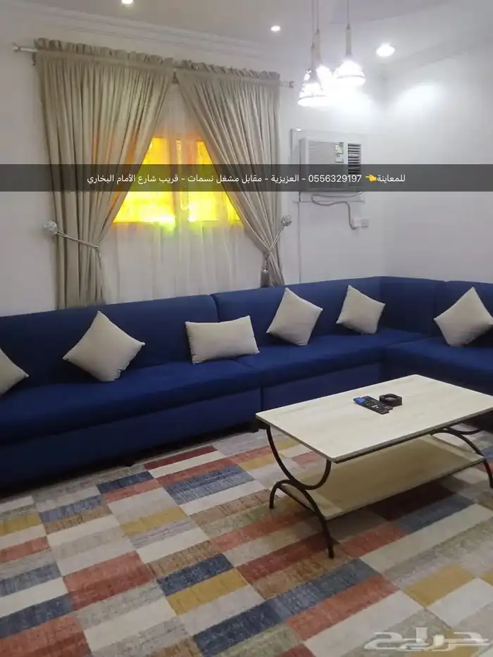 غرفتين وصالة ودورتين مياة ومطبخ ( مفروشة ) بالعزيزية-الدفاع 0