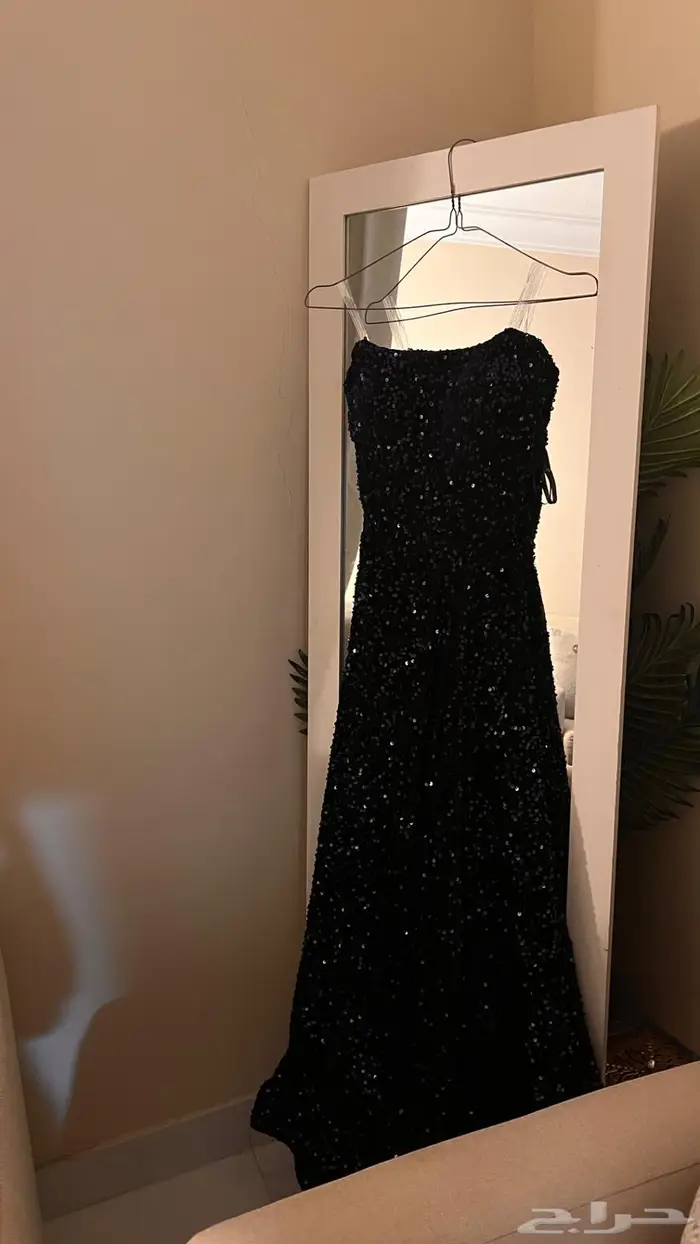 فستان مناسبات ازرق كحلي ترتر طويل مقاس S-Sx 0