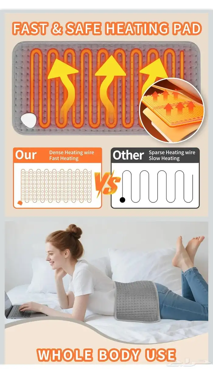 وسادة تسخين كهربائية مع جهاز تحكم 1