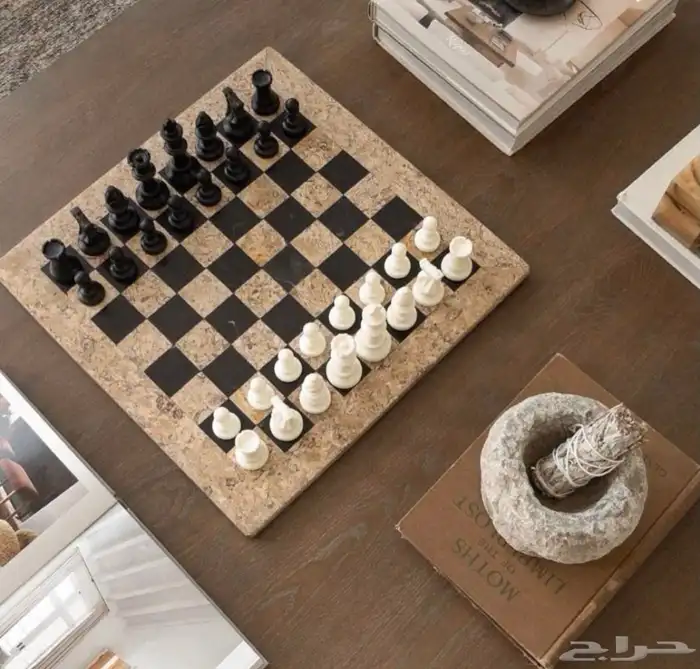 شطرنج رخام طبيعي متوفر بعده مقاسات 5