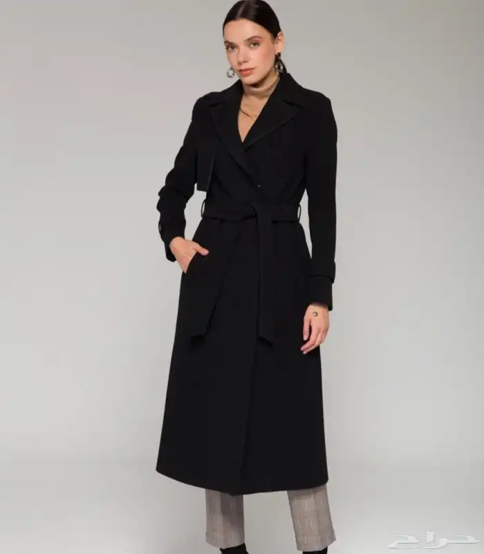 بالطو اسود جديد لم يتم الاستخدام 3