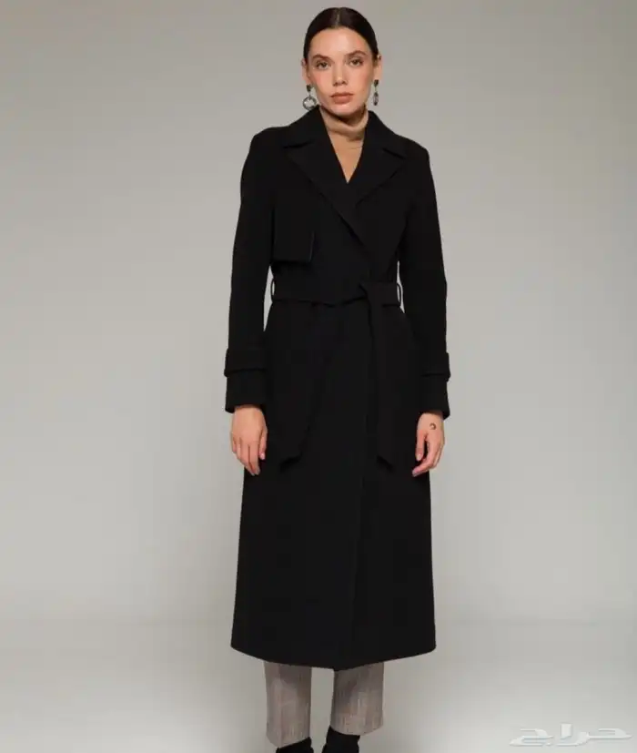 بالطو اسود جديد لم يتم الاستخدام 0