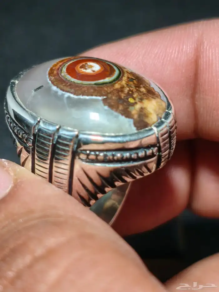 خاتم فضة بحجر العقيق اليماني داوودي صياغة غلام 8