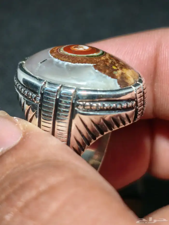 خاتم فضة بحجر العقيق اليماني داوودي صياغة غلام 11