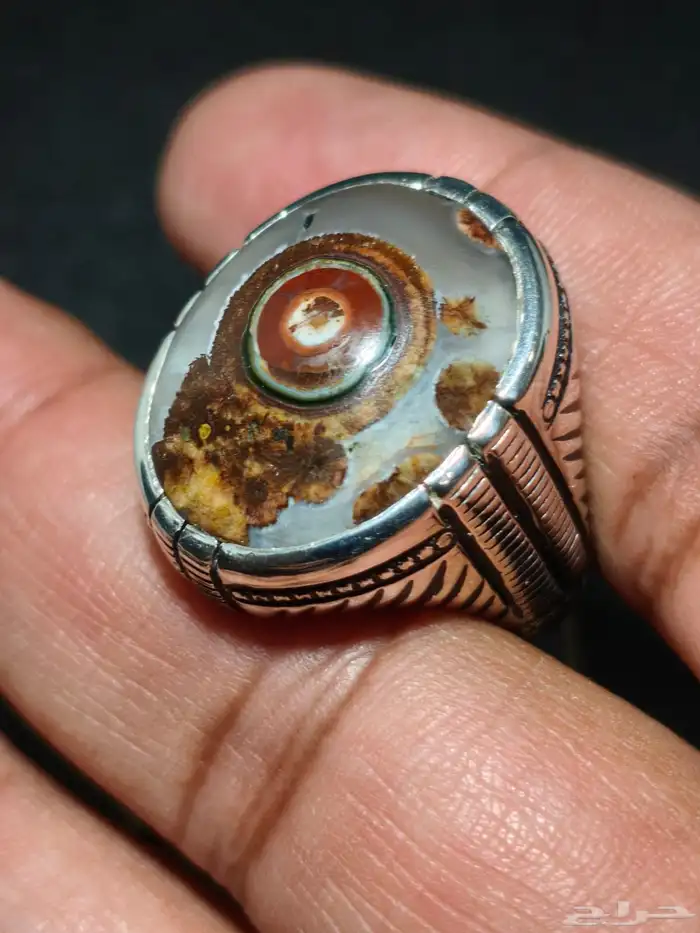 خاتم فضة بحجر العقيق اليماني داوودي صياغة غلام 13