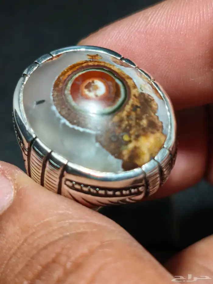 خاتم فضة بحجر العقيق اليماني داوودي صياغة غلام 9