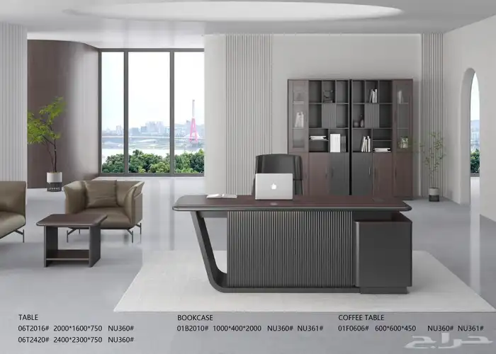 مكاتب مودرن طقم كامل و مكتب مدير و كراسي مكتبي شكل جديد 1