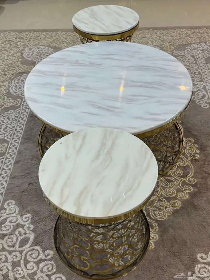 طاولات رخام وستيل جديده ونظيفه 1