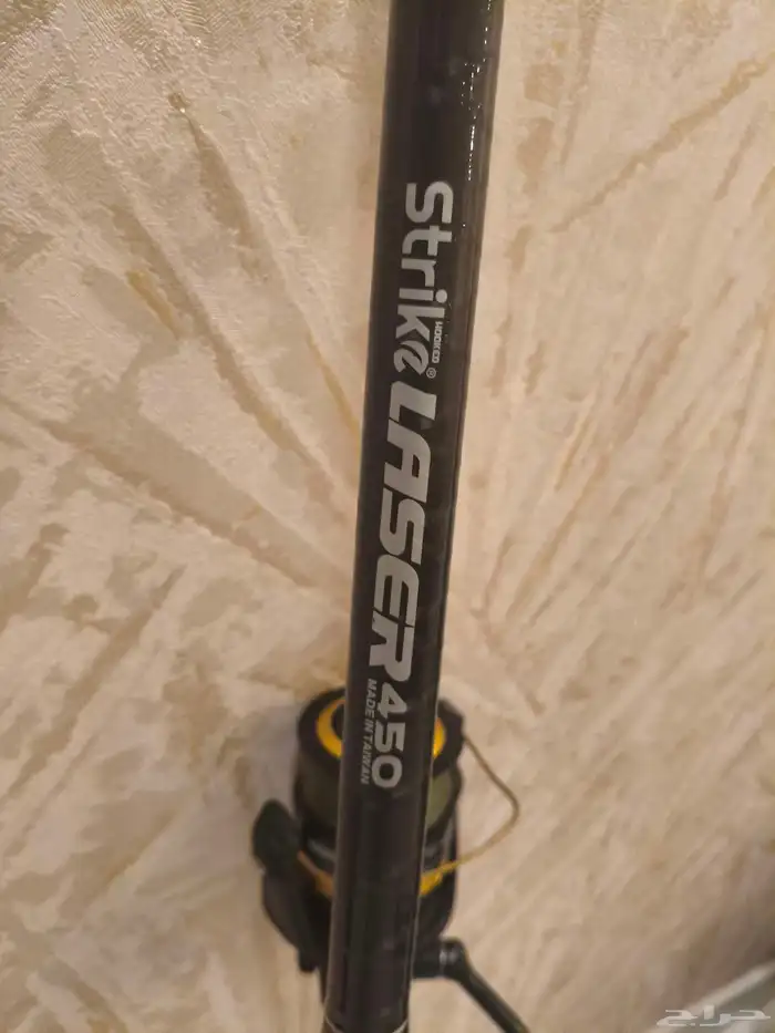 سنارة صيد سترايك 4.5 متر مع مكينه اكوما ومحلقات صيد اخرى 2