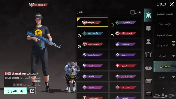 للبيع   حساب PUBG نادر وفخم السعر فوق1000 ريال 9