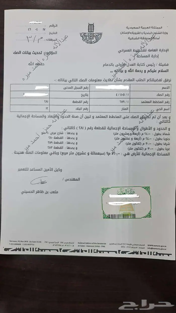 ارض للبيع حي المنار شمالية مساحة 720 2