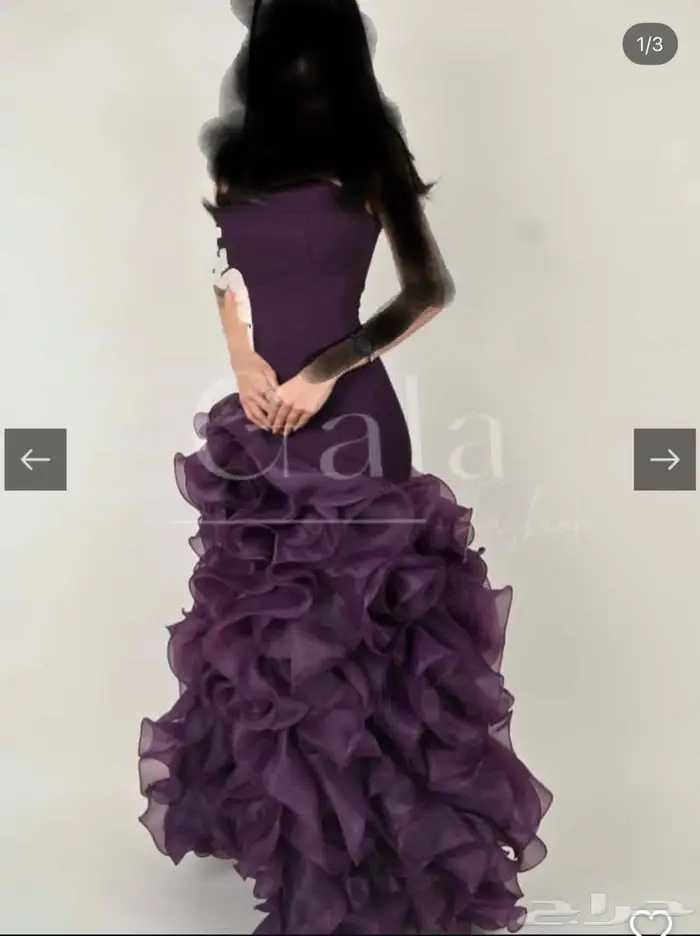 فستان مناسبات ليلكي فخم L مصممه سعودية 0