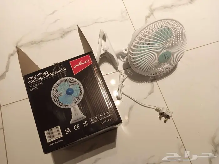 مروحة بمشبك كهرباء 220 سرعتين وكابل طاقة بطول 1.5 1