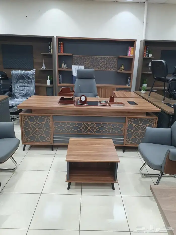 مكاتب مودرن طقم كامل و مكتب مدير و كراسي مكتبي شكل جديد 45