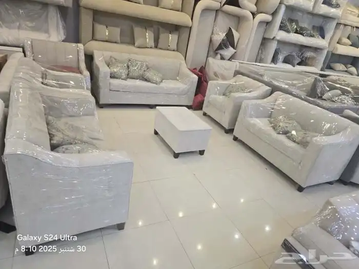 تفصيل جاهز كنبات جلد قماش تنجيد كراسي كوفي 2