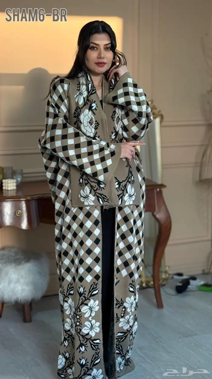 عبايات رونق الصوف ملون تريكو شتاء وشاح 5