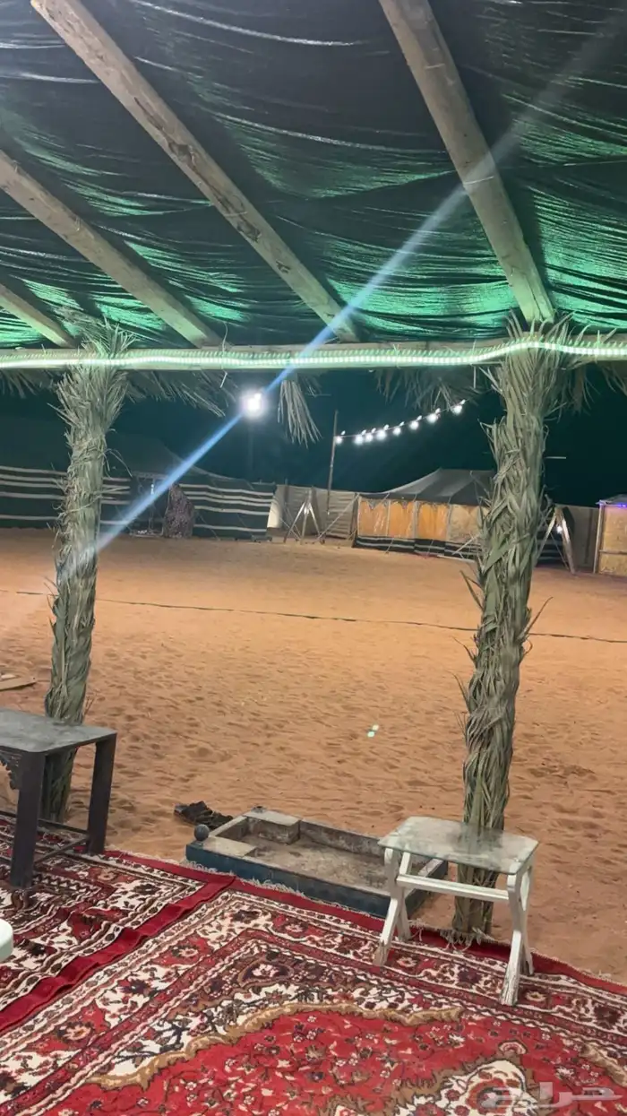 مخيم للايجار قسمين مكان جميل على رمل وطعوس الزوليات 34