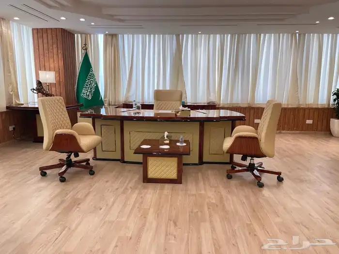 ملكي اثاث مكاتب طقم فخم جلد اخضر كامل طقم طاولة اجتماع كرسي 19