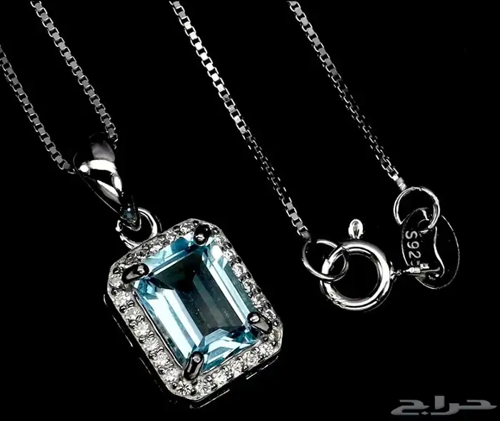 عقد نسائي توباز فضة 925 2