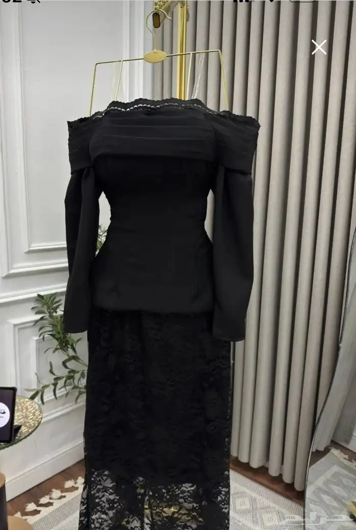 فستان أسود دانتيل كورسيه جديد - فساتين سهرة 5