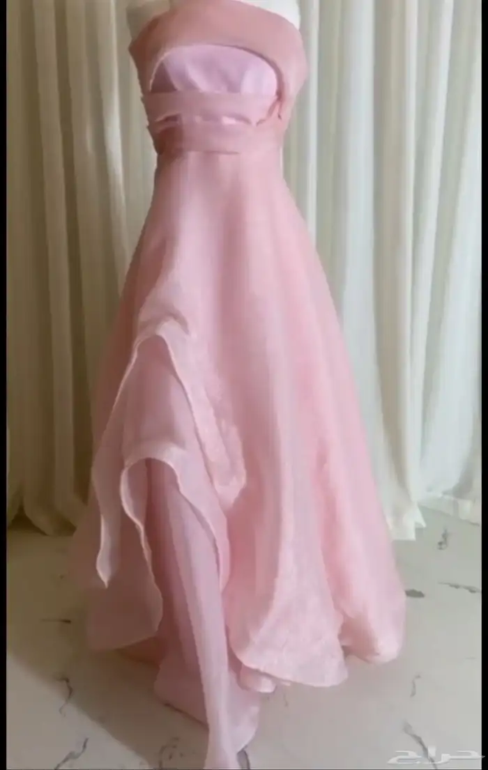 فستان وردي تفصيل للبيع 0