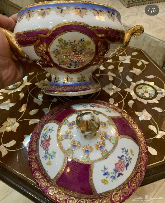 تحف خشب يدويه مصري ودمشقي وايراني مطعم بالصدف والنحاس انتيك 30