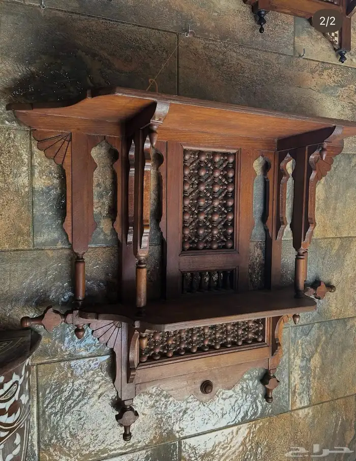 تحف خشب يدويه مصري ودمشقي وايراني مطعم بالصدف والنحاس انتيك 19