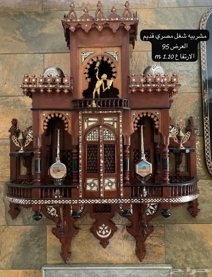 تحف خشب يدويه مصري ودمشقي وايراني مطعم بالصدف والنحاس انتيك 16